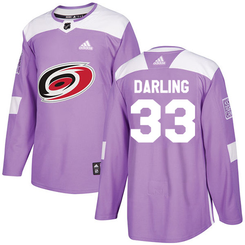 Adidas Hurricanes #33 Scott Darling Purple Authentic Fights Cancer Stitched NHL Jersey - Click Image to Close